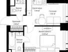 1-к. квартира, 36&nbsp;м²