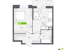 1-к. квартира, 34&nbsp;м²