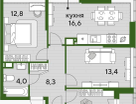 3-к. квартира, 69,7&nbsp;м²