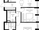 2-к. квартира, 64&nbsp;м²