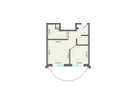 1-к. квартира, 43,7&nbsp;м²