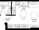 Студия, 28&nbsp;м²