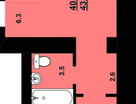 1-к. квартира, 43&nbsp;м²