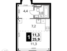 Студия, 25 м²