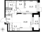 2-к. квартира, 49 м²