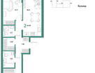 2-к. квартира, 64&nbsp;м²