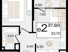 Студия, 37 м²