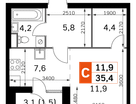 Студия, 33&nbsp;м²