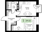 1-к. квартира, 39 м²