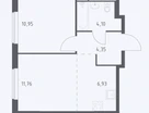 1-к. квартира, 38,1&nbsp;м²