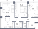 2-к. квартира, 71&nbsp;м²