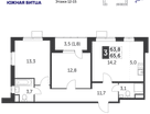 3-к. квартира, 65&nbsp;м²