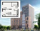 1-к. квартира, 37,2&nbsp;м²