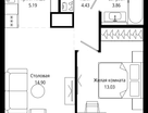 1-к. квартира, 41&nbsp;м²