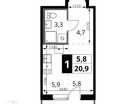 Студия, 20&nbsp;м²