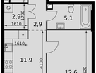 1-к. квартира, 35&nbsp;м²