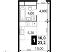 Студия, 23 м²