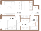 1-к. квартира, 41&nbsp;м²