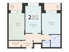 2-к. квартира, 63&nbsp;м²