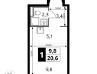 Студия, 20&nbsp;м²