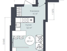Студия, 28,1&nbsp;м²