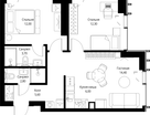 3-к. квартира, 57&nbsp;м²