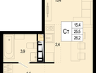 1-к. квартира, 25 м²