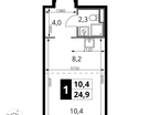 Студия, 24&nbsp;м²