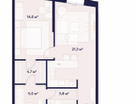 1-к. квартира, 54 м²