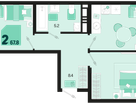 2-к. квартира, 67 м²