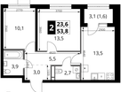 2-к. квартира, 53&nbsp;м²