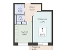 1-к. квартира, 39&nbsp;м²