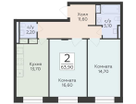 2-к. квартира, 63&nbsp;м²