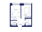 1-к. квартира, 36&nbsp;м²