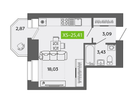 Студия, 25,4&nbsp;м²