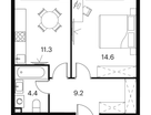 1-к. квартира, 39&nbsp;м²