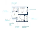 1-к. квартира, 49,7&nbsp;м²