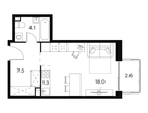 Студия, 33&nbsp;м²