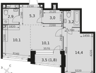 2-к. квартира, 50 м²