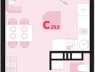 Студия, 25 м²