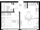 1-к. квартира, 41 м²