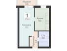 1-к. квартира, 27&nbsp;м²