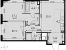 3-к. квартира, 65&nbsp;м²