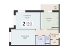 2-к. квартира, 56 м²
