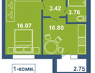 1-к. квартира, 36,8&nbsp;м²
