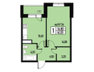 1-к. квартира, 39&nbsp;м²