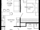 1-к. квартира, 41&nbsp;м²