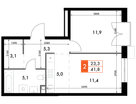 2-к. квартира, 41 м²