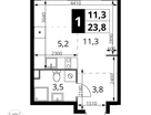 Студия, 23 м²