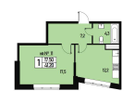 1-к. квартира, 41&nbsp;м²